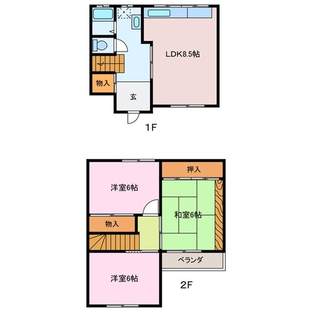 テラスハウス倭の物件間取画像